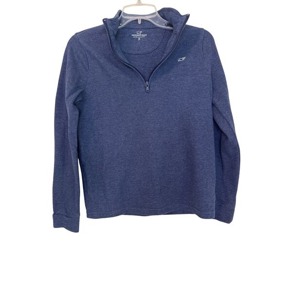 Vineyard Vines Quarter Zip Sweater Youth Top Long Sleeve Navy Size Medium 12-14 - Picture 1 of 9